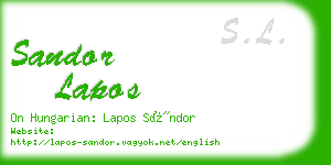 sandor lapos business card